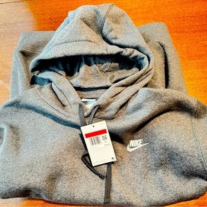 🔥NWT NIKE CLUB FLEECE HOODIE / size L / dark gray